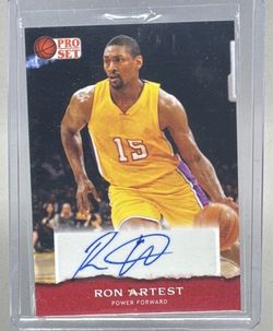 Ron Artest Pro Set Autographed Basketball Card