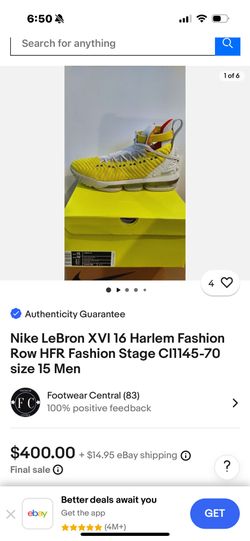 Nike LeBron XVI 16 Harlem Fashion Row HFR Fashion Stage CIl145-70 size 9 Men