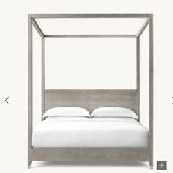 RH Grayson Shagreen King Canopy Bed
