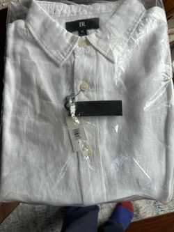 BR white linen shirt