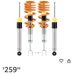 Coilovers for Audi A4 2000-2009, Coil Spring Shock Absorber, Height Adjustable Coilovers Suspension Kit Struts, Amortiguador Lowering Kit Gold