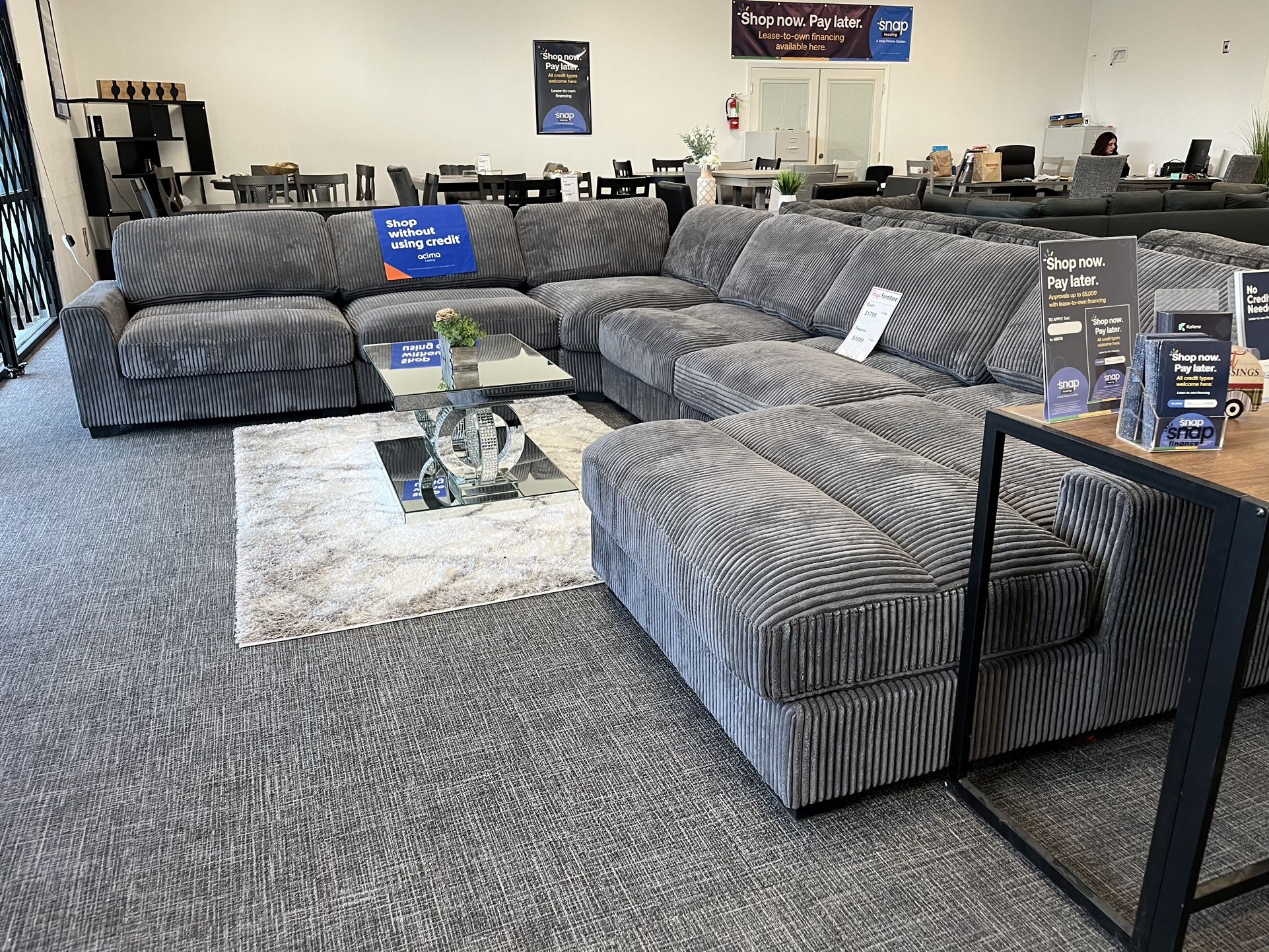 Huge 6 Pc Sofa Sectional Couch Set W/ Chaise