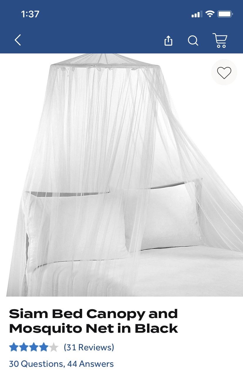 Siam Bed Canopy and Mosquito Net in Black