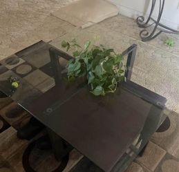 Glass top living room table