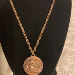 Antique/vintage Bronze Necklace And Pendant …1962 PPSL