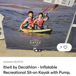 KAYAK  One Or Two Person Adjustable And Inflatable 