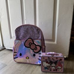 Helo Kitty Bundle With Hello Kitty Lunch Box / Backpack Used In Good Condition Luch Box Is New / 