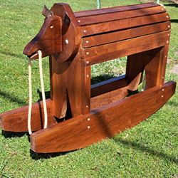 3' Vintage Handmade Solid Wood Rocker-Piggy