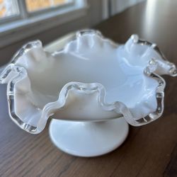 Fenton Silver crest Ruffled Candy Dish