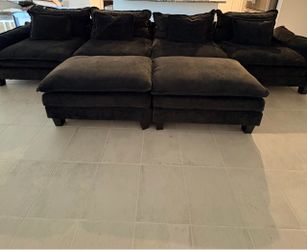 Black sofa with 2 chaise lounge