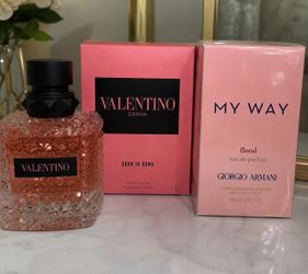 Valentino Donna Born in Roma 3.4 oz & Armani My Way Floral 3.0 oz Perfume Set