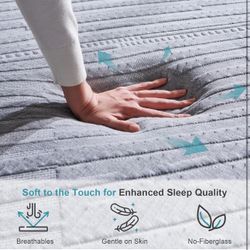 King Size Mattress,14-Inch King Foam Mattress in Box,Edges Support for Sleep Supportive,76" X 80" X 14",Grey