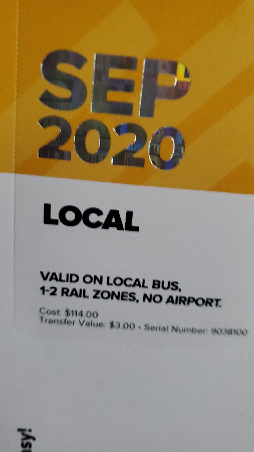 Sep 2020 bus pass