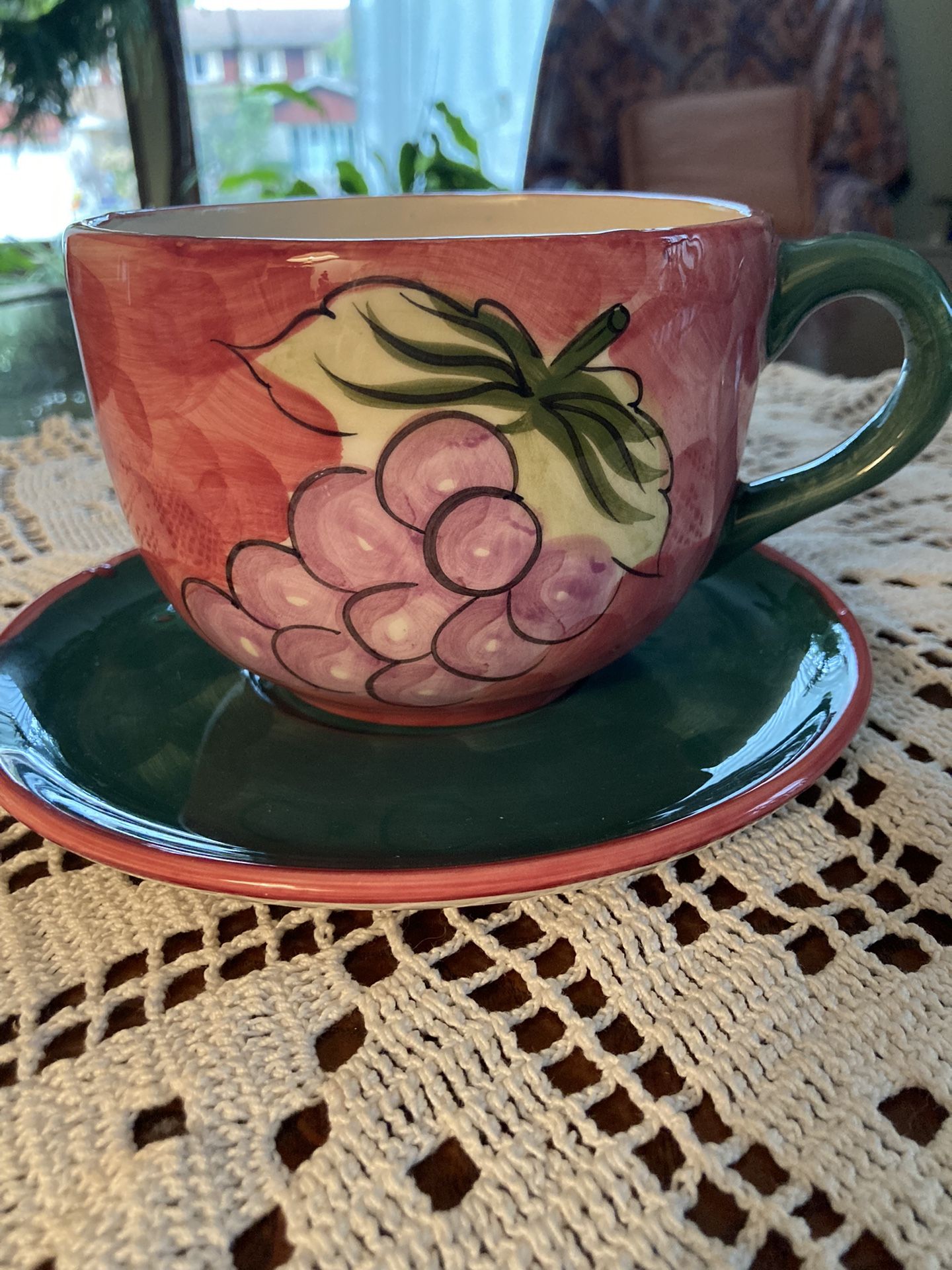 16 Oz Oversized Tea/coffee Cup With Saucer