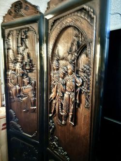 Vintage Hand Carved Room Divider 