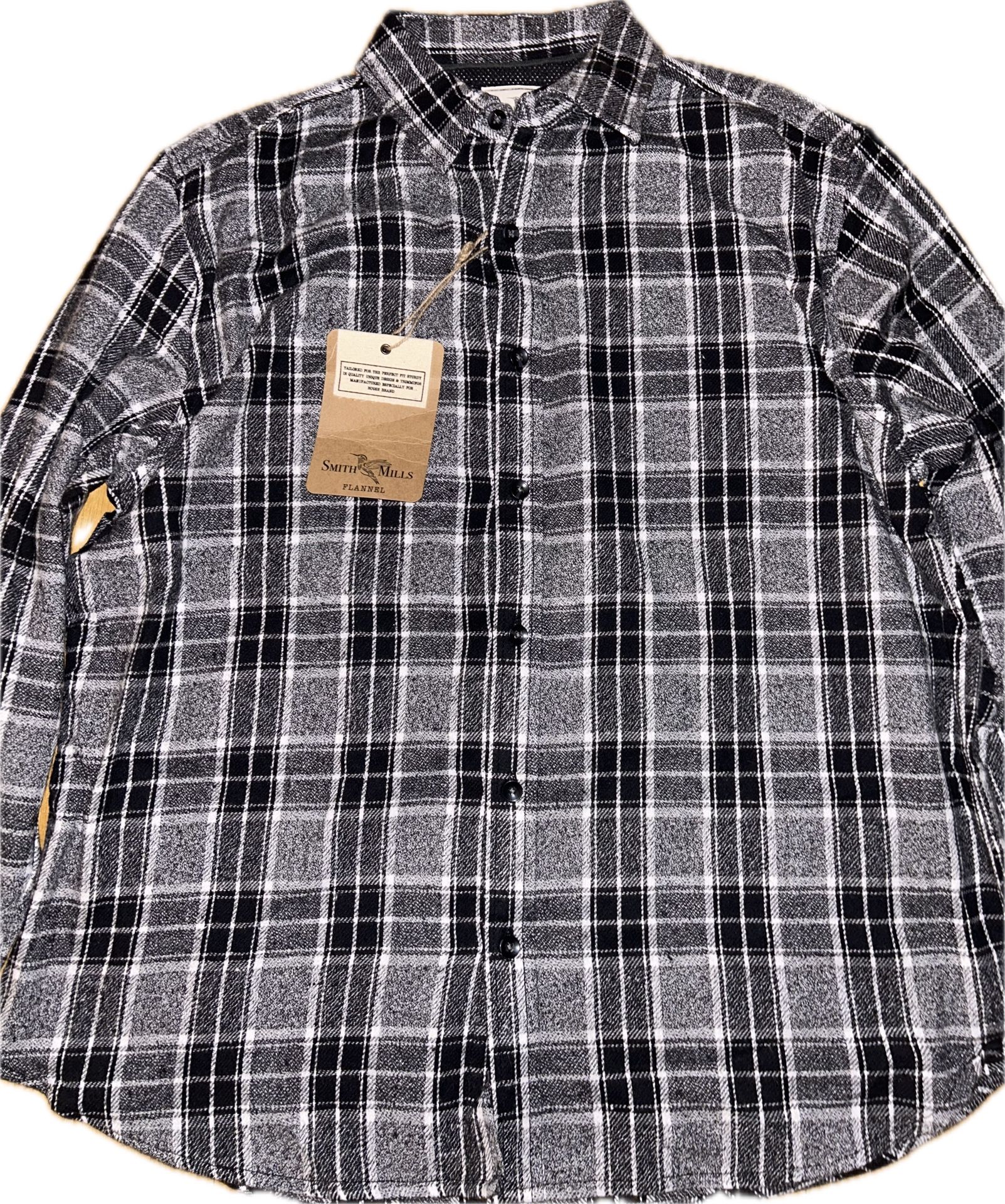 Vintage Black plaid Flannel Hooded Sweatshirt