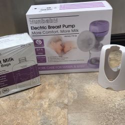 Breast pump, bags and bottle holder all are new $35