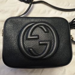 Gucci Original/Authentic Soho Small Leather Disco  Bag Black Preowned Dust bag included Box