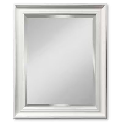 allen + roth 26-in W x 32-in H Rectangle White Beveled Wall Mirror