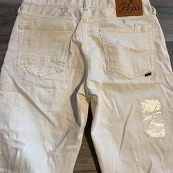 New Distressed white shorts