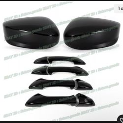 Gloss Black Side 4 Door Handle and Mirror Cover For 2008-2010 Honda Accord