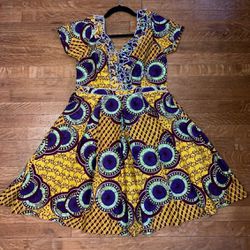African print Yellow Dress