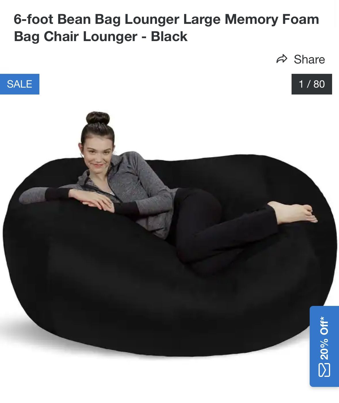 Huge 8ft Bean Bag Chair With Foot Rest