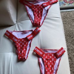 Supreme Louis Vuitton print bikini bottoms or dance bottoms