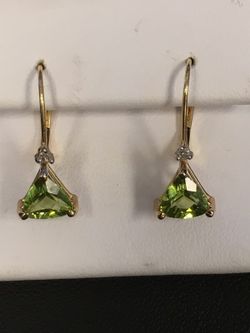 Gold and diamond earrings