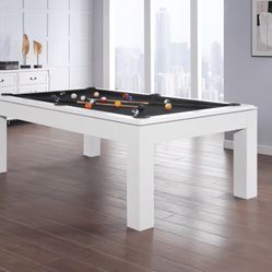 Yarmouth Pool Table with Dining Top - White