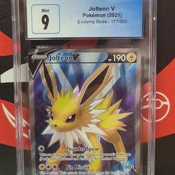 Jolteon V FULL ART Evolving Skies CGC 9