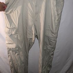 Mens 38x30 cream color Old Navy carpenter pants khakis khaki 