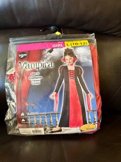 Vampira Girls Halloween Costume Size L (10-12)