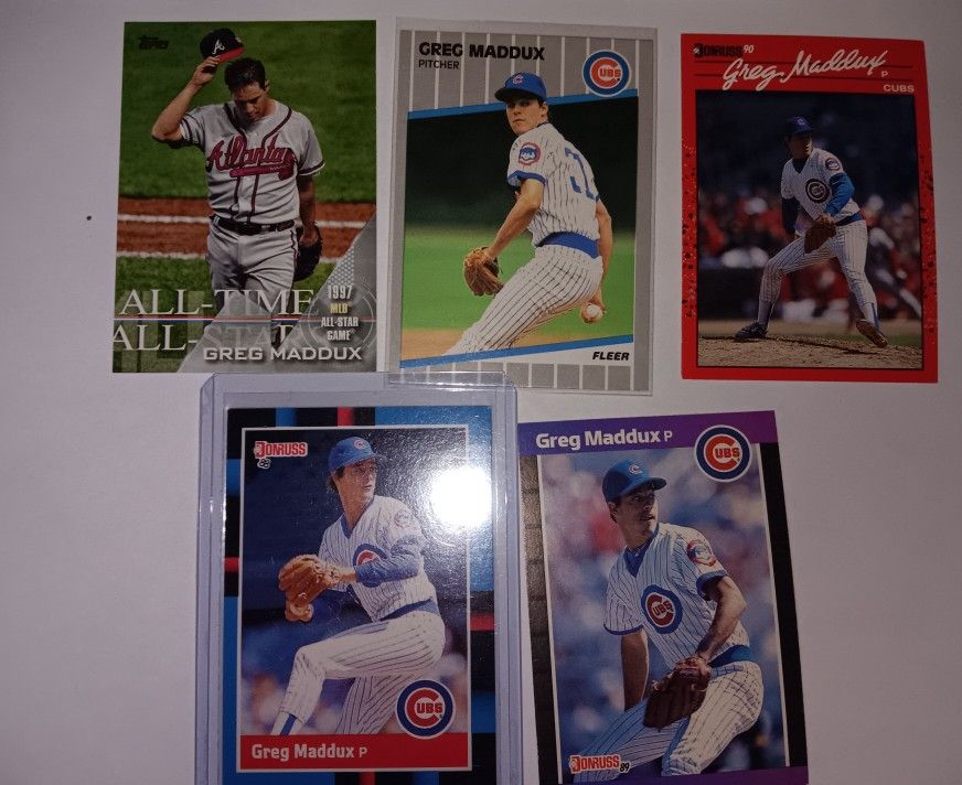 Greg Maddux 5 Card Lot