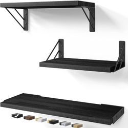 Wall Shelves for Bedroom Decor, Floating Wall Shelves for Living Room Kitchen Storage, Wall Mounted Rustic Wood Floating Shelves for Kids Books, Corne