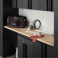 Husky 72 in. Solid Wood Work Surface for Regular Duty Welded Steel Garage Storage System