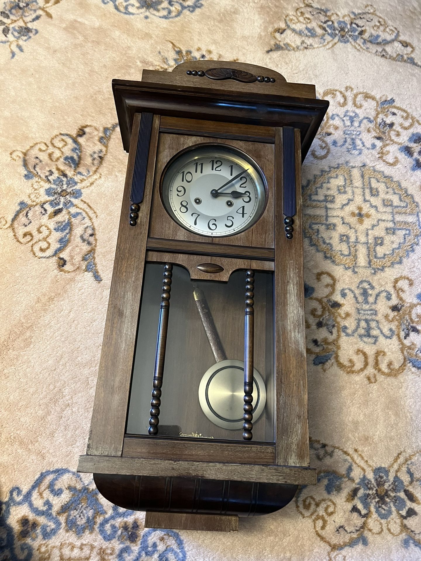 Antique German Friedrich Mauthe Wall Clock 1(contact info removed) Gongschlag Adler Gong F.M.S