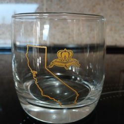 Crown Royal California Special Edition Whiskey Glasses Gold Pillow Cups Set Of 2