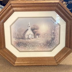 Homeco Home Interiors Old Country Church Wall Hanging 17x14