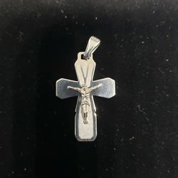 Silver Pendant Cross With Jesus