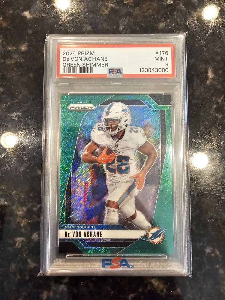 2024 Panini Prizm 176 De'Von Achane Pink Wave /5 (POP 1)