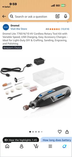 Dremel Lite 7760 Cordless Rotary Tool Kit