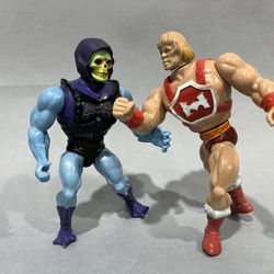 1980s Original Vintage He-man Action Figures With Skeletor 