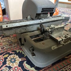 Old antique Addressograph Model 350 Dog Tag Machine Graphotype Manual Military ID Embosser 