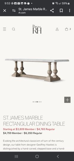 Restoration Hardware Marble Dining Table