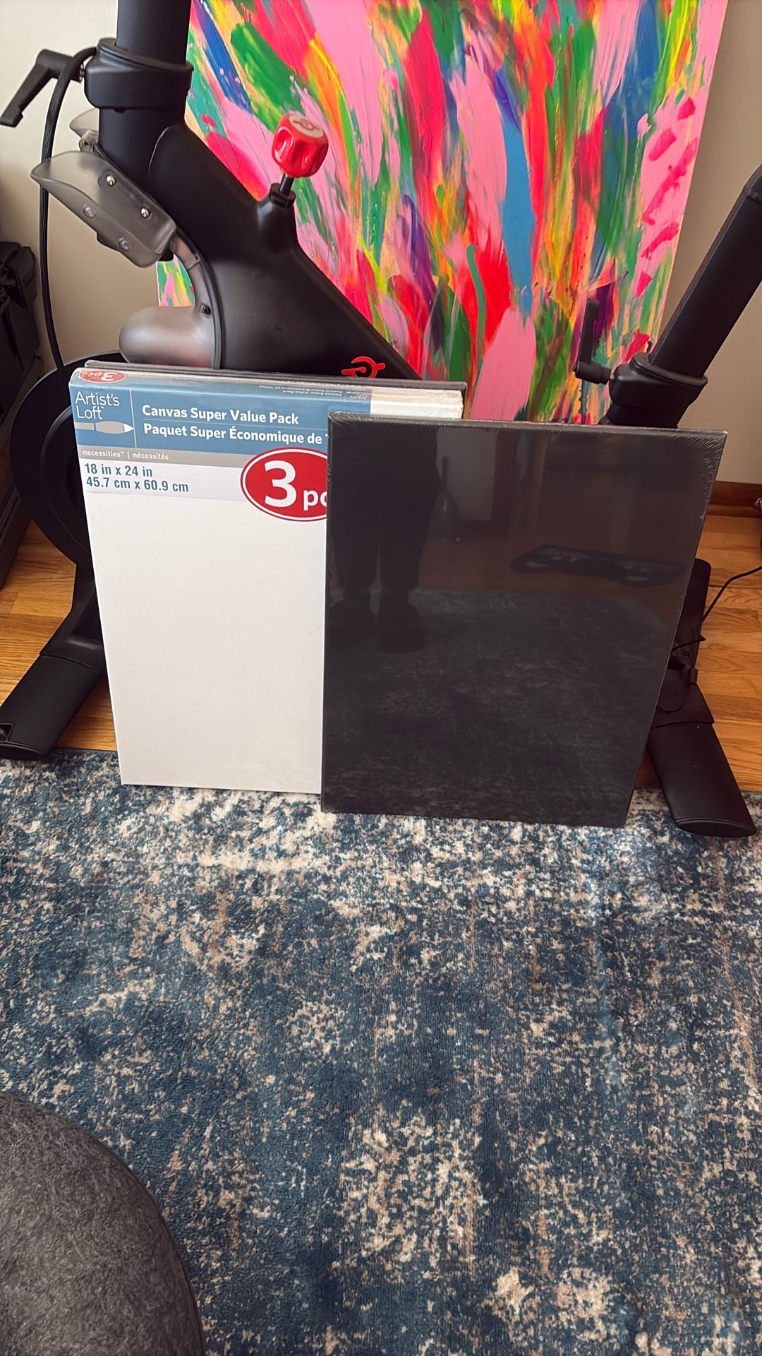 (5) 18x24 Blank Canvases. (2) Black (3) White