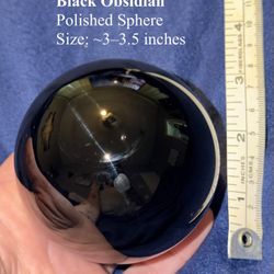 Large Black Obsidian Sphere