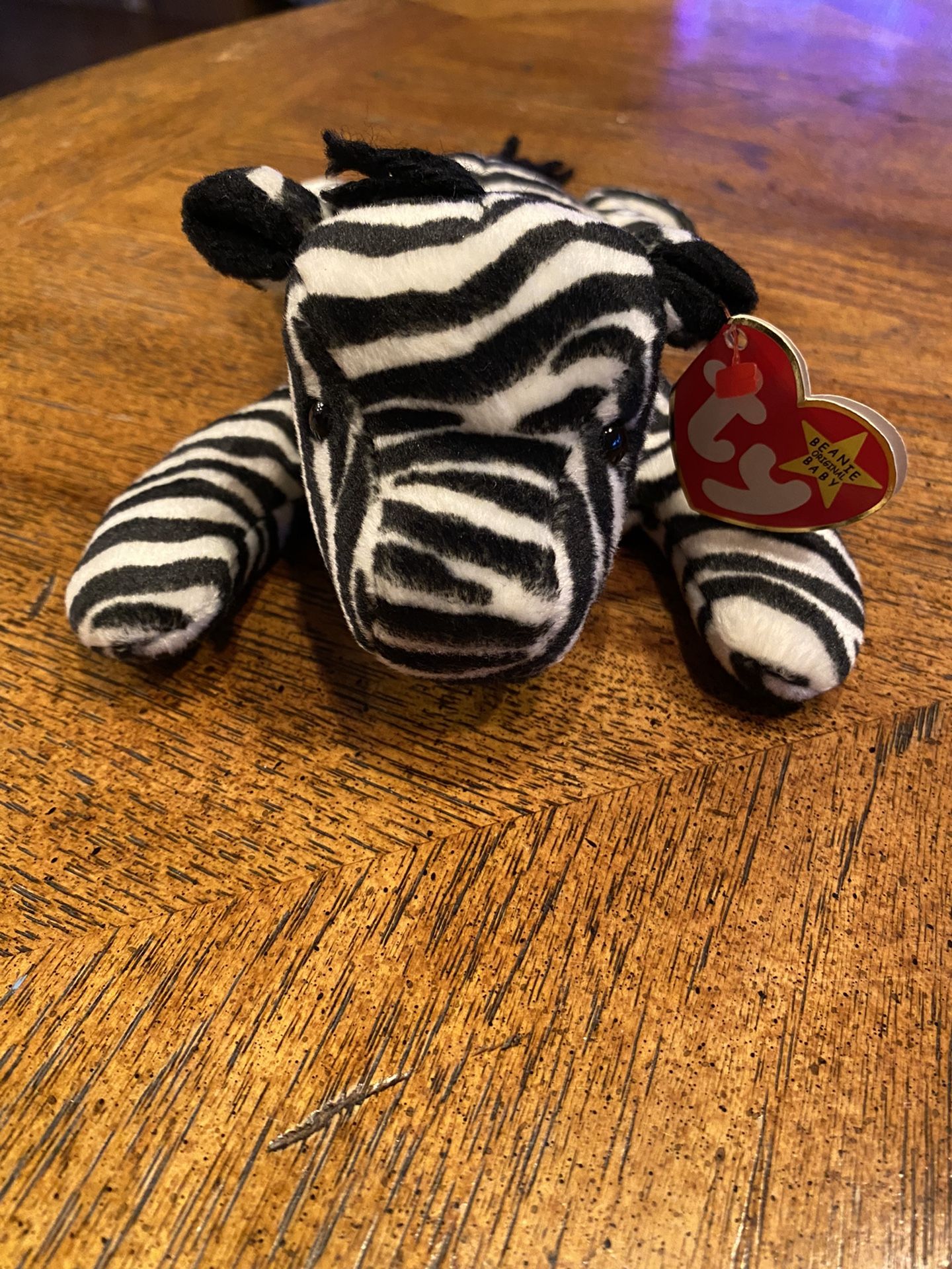 Retired Ty Beanie Baby Ziggy the Zebra 1995 Stuffed Animal Plush Toy