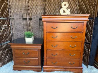 Dresser $59 nightstand $34 for sale together