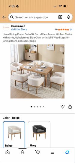 Linen dining chairs